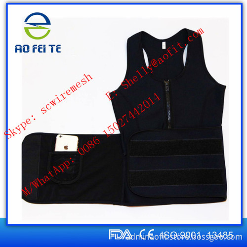 Drop Ship Neoprene Vest With Pocket Zipper Waist Cincher Body Shaper Sweats